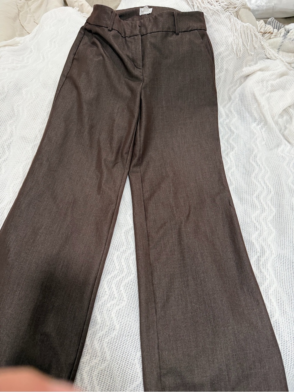 Nicole Miller Brown Wide-Leg Dress Pants